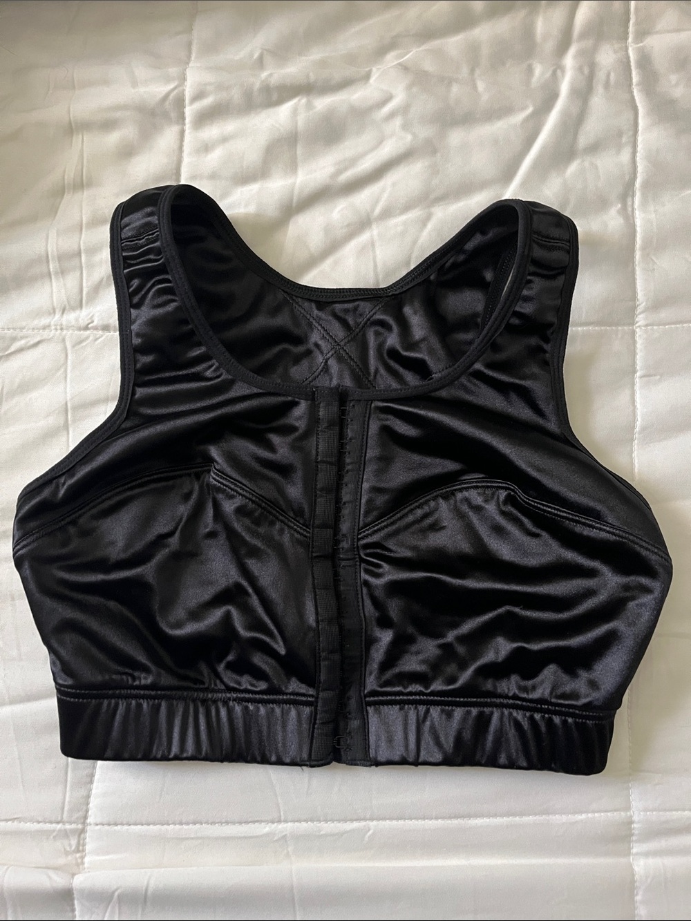 Enell High Impact Front-Closure Black Support Bra with Wide Straps
